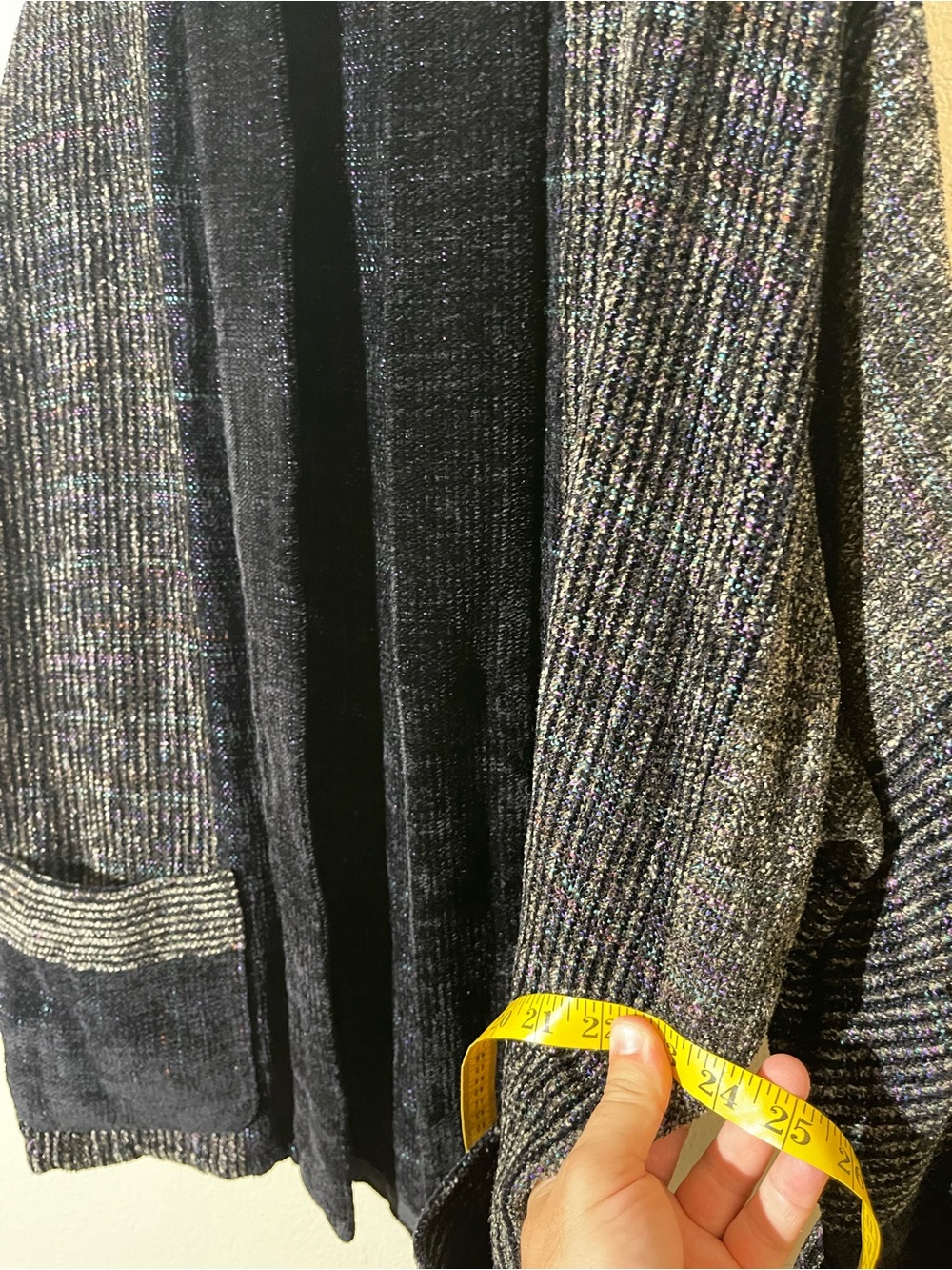 Black Open-Front Ribbed Cardigan Jacket - Picture 4 of 5